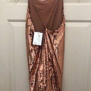 Rose Gold sequin cocktail dress